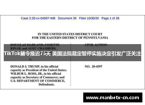 TikTok禁令推迟75天 美国法院裁定暂停实施决定引发广泛关注